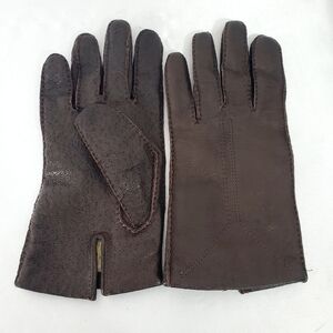 Genuine Brown Leather Driving or Winter Gloves Lined  Womens